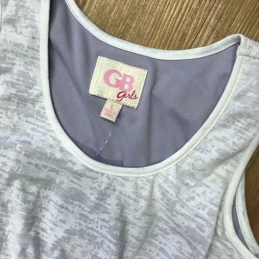 GB Girls Dress Size Large‎ Pink White Bubble Tank Knit NEW
